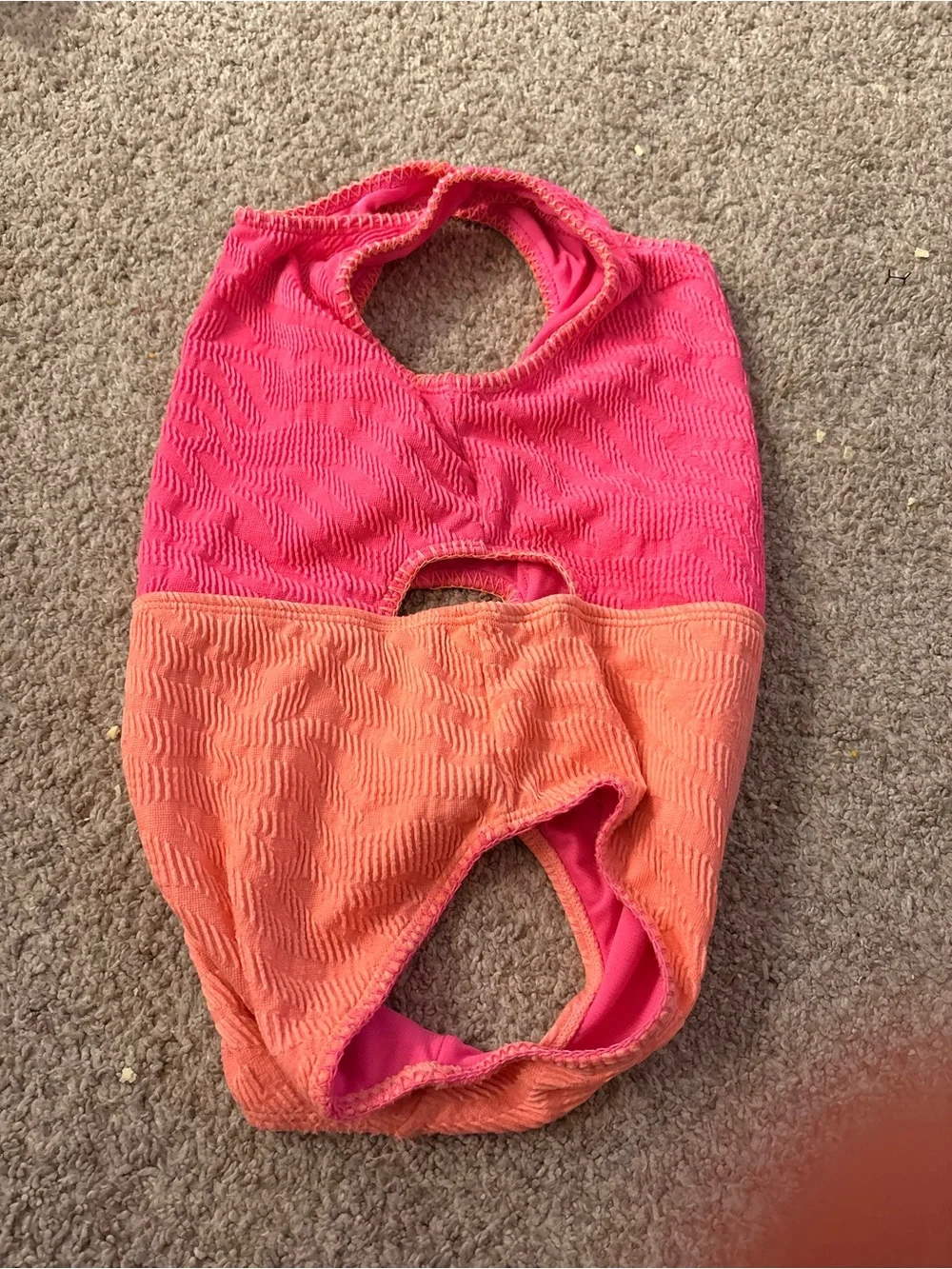Kids Two-Tone Pink & Orange One-Piece Swimsuit